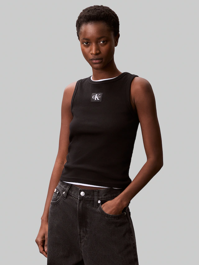 Calvin Klein Jeans Tanktop »A - WVN LBL 2X2 CTTN« Mit Rundhalsausschnitt