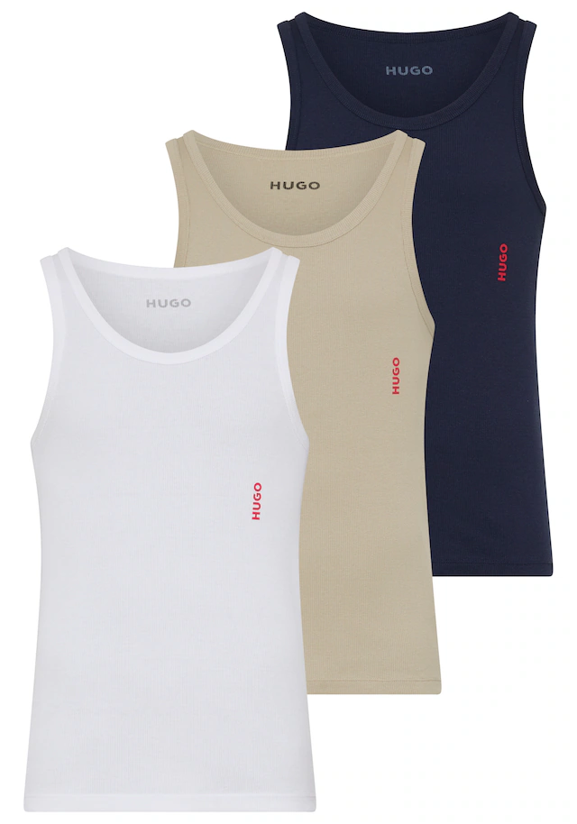 HUGO Underwear Ripptanktop Packung, 3er, 3 Basic, Rundhals