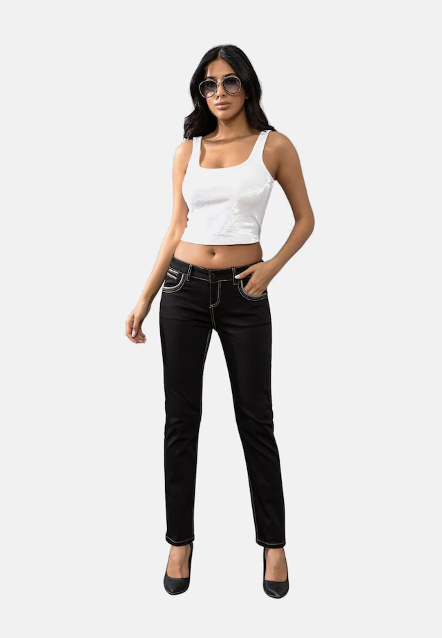 Cipo & Baxx Slim-fit-Jeans »Jeans« mit auffällig farbigen Ziernähten, WD256