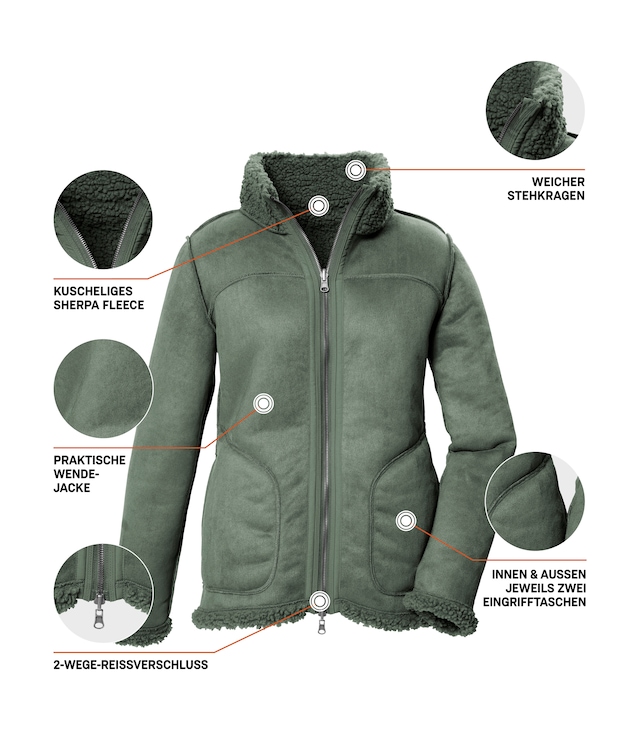 G.I.G.A. DX by killtec Wendejacke »GW 62 WMN JCKT« Wendbare Damenjacke in Wildlederoptik, warm, mit 4 Taschen