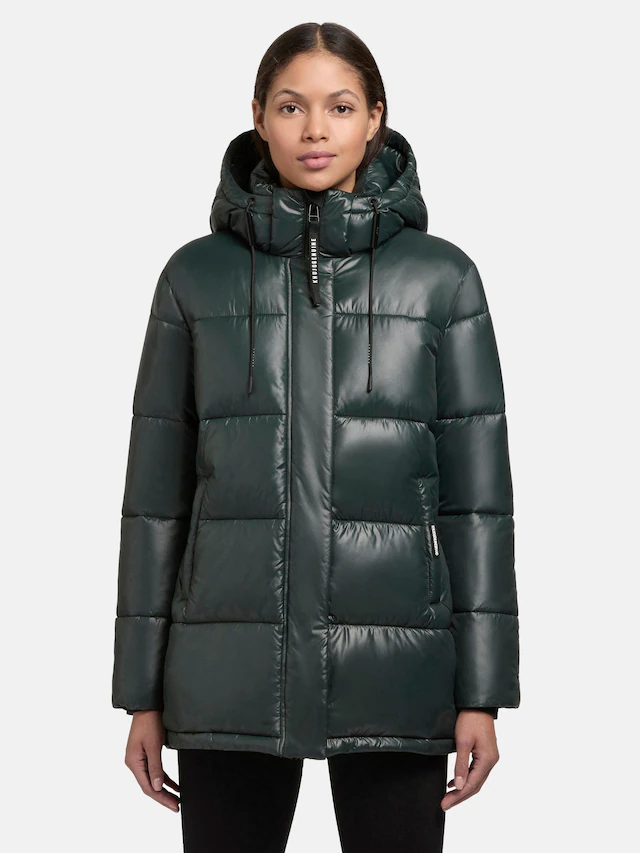 khujo Steppjacke »Word3 Satin-YM« mit Kapuze Glänzender Damen Kurzmantel