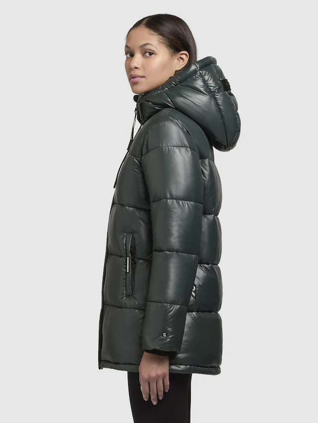khujo Steppjacke »Word3 Satin-YM« mit Kapuze Glänzender Damen Kurzmantel