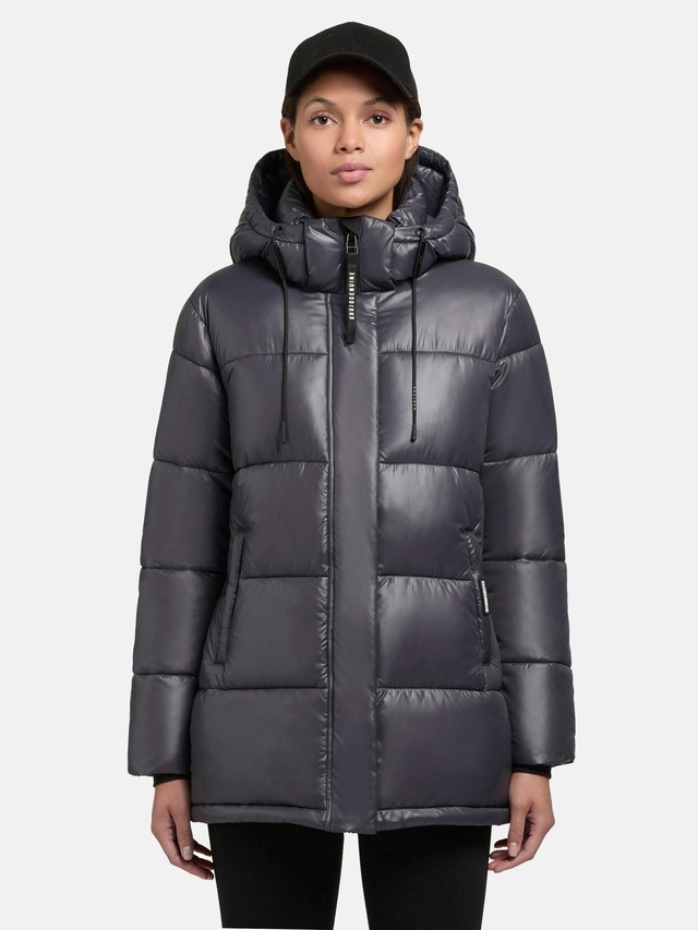 khujo Steppjacke »Word3 Satin-YM« mit Kapuze Glänzender Damen Kurzmantel