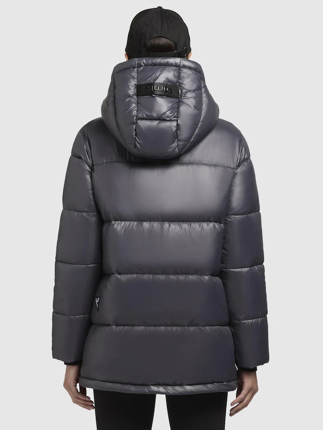 khujo Steppjacke »Word3 Satin-YM« mit Kapuze Glänzender Damen Kurzmantel