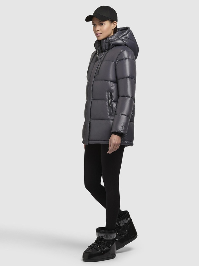 khujo Steppjacke »Word3 Satin-YM« mit Kapuze Glänzender Damen Kurzmantel