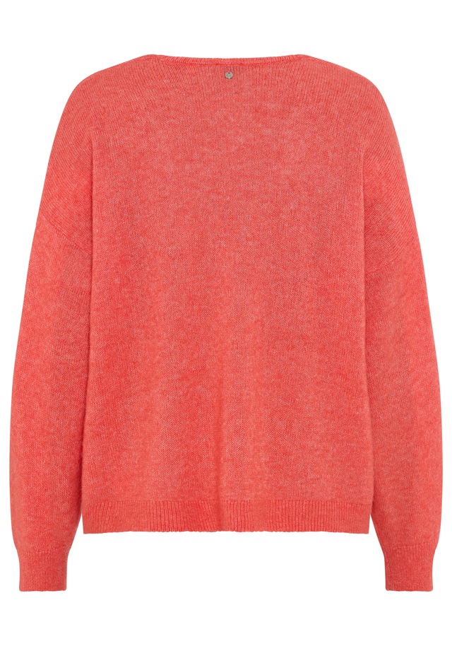 BOSS ORANGE Strickpullover »Foletta Premium Damenmode« mit Alpaka, V-Ausschnitt, Ajouré-Details