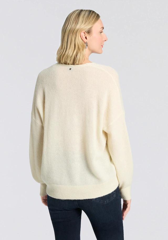 BOSS ORANGE Strickpullover »Foletta Premium Damenmode« mit Alpaka, V-Ausschnitt, Ajouré-Details