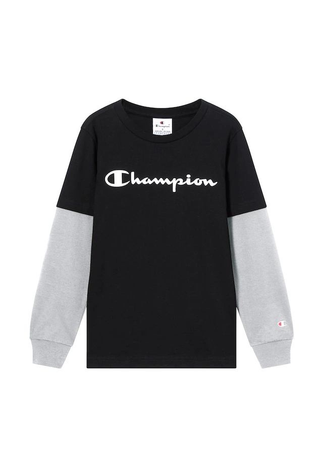 Champion Langarmshirt »SPORTWEAR LONG SLEEVE Standard Fit« für Kinder, mit Rundhalsausschnitt, aus Baumwolle, normale Länge