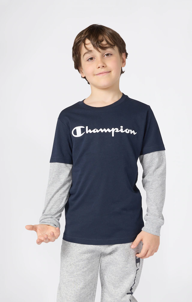 Champion Langarmshirt »SPORTWEAR LONG SLEEVE Standard Fit« für Kinder, mit Rundhalsausschnitt, aus Baumwolle, normale Länge