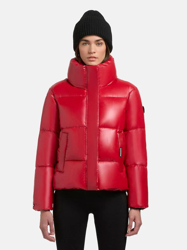 khujo Steppjacke »Rinja Shiny-YM« ohne Kapuze Glänzende kurze Winterjacke für Damen