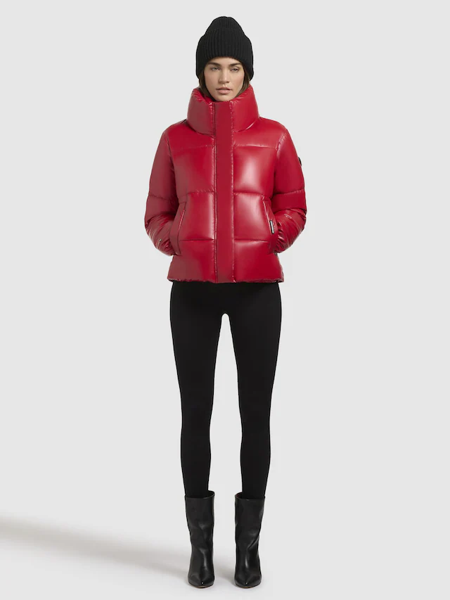 khujo Steppjacke »Rinja Shiny-YM« ohne Kapuze Glänzende kurze Winterjacke für Damen