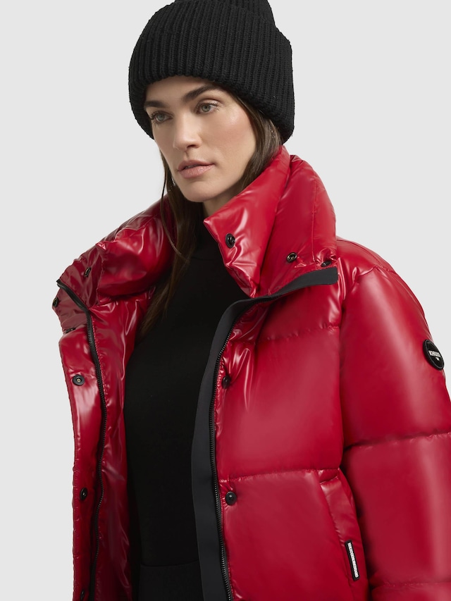khujo Steppjacke »Rinja Shiny-YM« ohne Kapuze Glänzende kurze Winterjacke für Damen