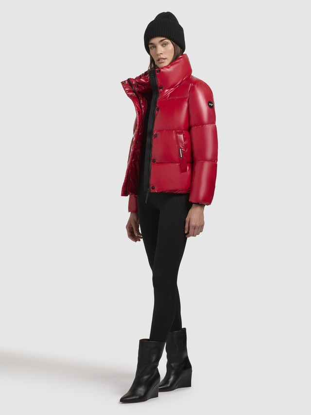khujo Steppjacke »Rinja Shiny-YM« ohne Kapuze Glänzende kurze Winterjacke für Damen