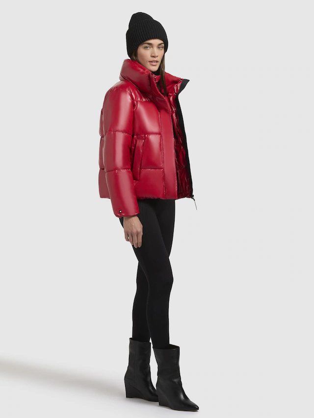 khujo Steppjacke »Rinja Shiny-YM« ohne Kapuze Glänzende kurze Winterjacke für Damen