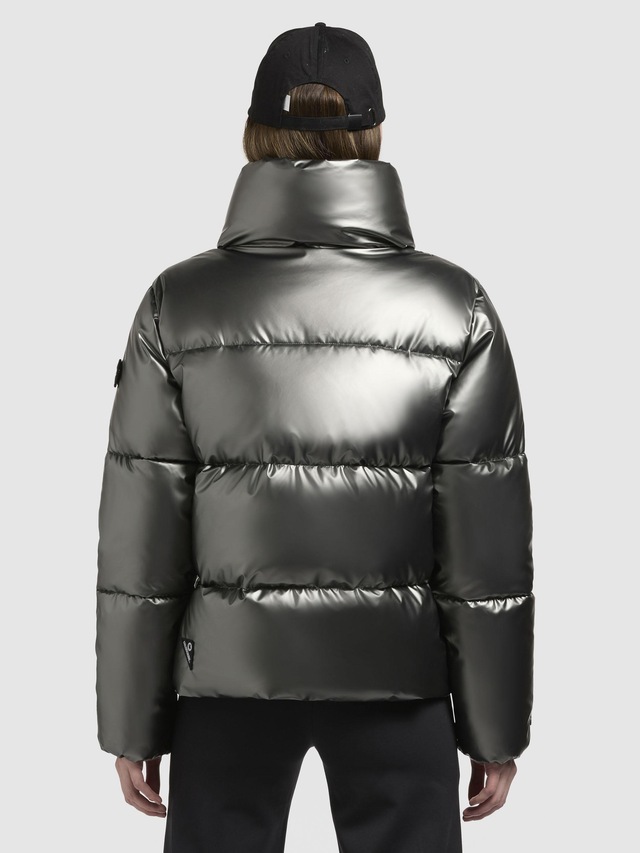 khujo Steppjacke »Rinja Shiny-YM« ohne Kapuze Glänzende kurze Winterjacke für Damen