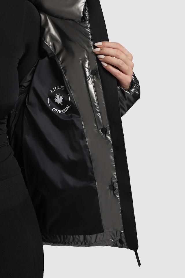 khujo Steppjacke »Rinja Shiny-YM« ohne Kapuze Glänzende kurze Winterjacke für Damen