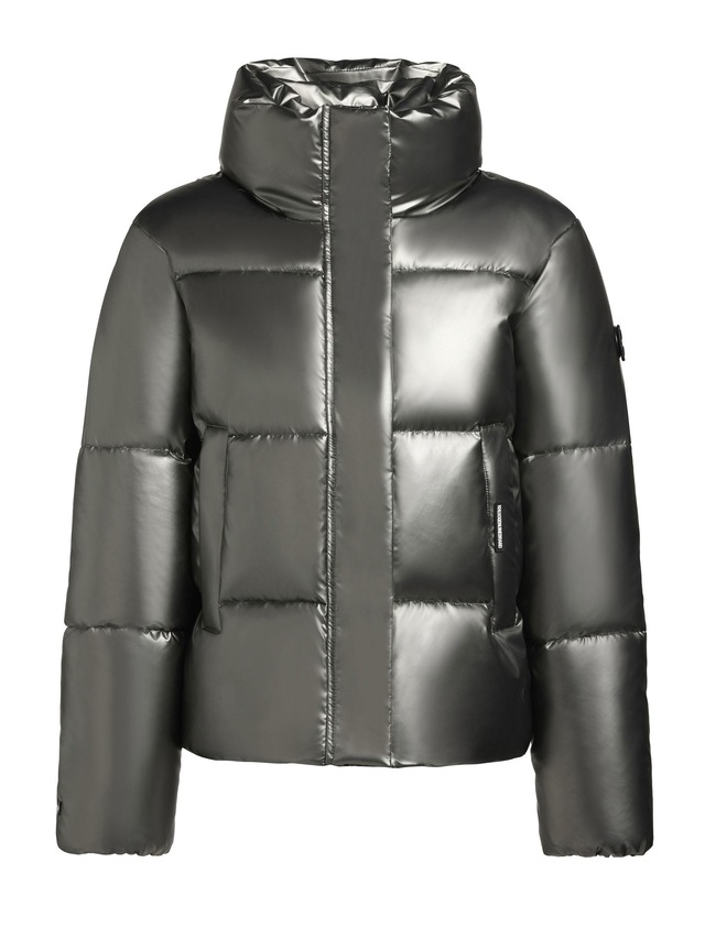 khujo Steppjacke »Rinja Shiny-YM« ohne Kapuze Glänzende kurze Winterjacke für Damen