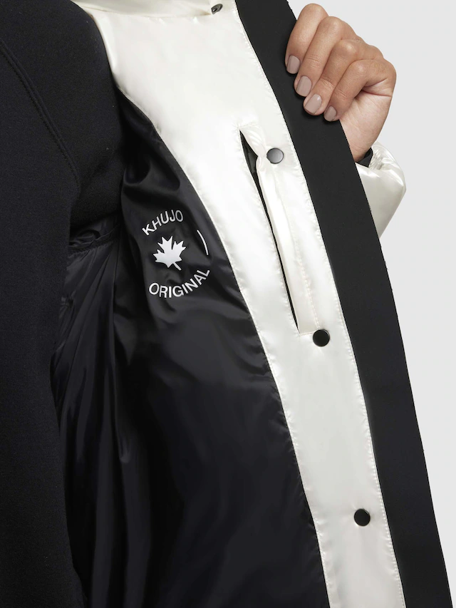 khujo Steppjacke »Rinja Shiny-YM« ohne Kapuze Glänzende kurze Winterjacke für Damen