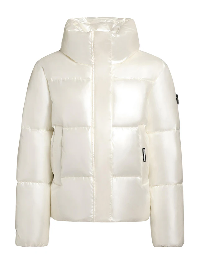 khujo Steppjacke »Rinja Shiny-YM« ohne Kapuze Glänzende kurze Winterjacke für Damen