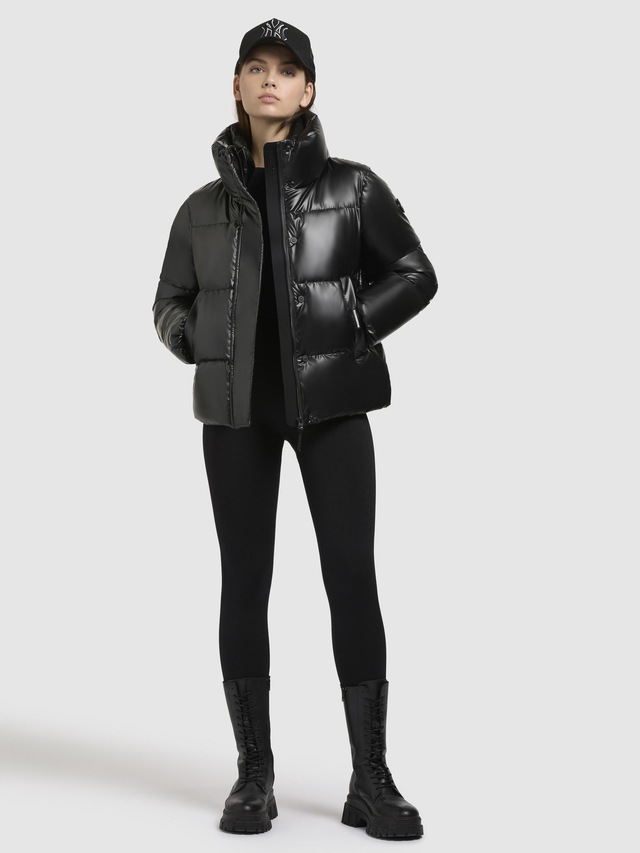 khujo Steppjacke »Rinja Shiny-YM« ohne Kapuze Glänzende kurze Winterjacke für Damen