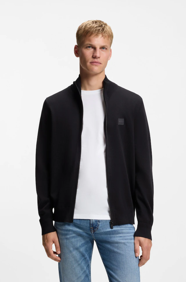 BOSS ORANGE Strickjacke »Kanozip Full Zip Cardigan« mit Reißverschluss, Kaschmir-Anteil
