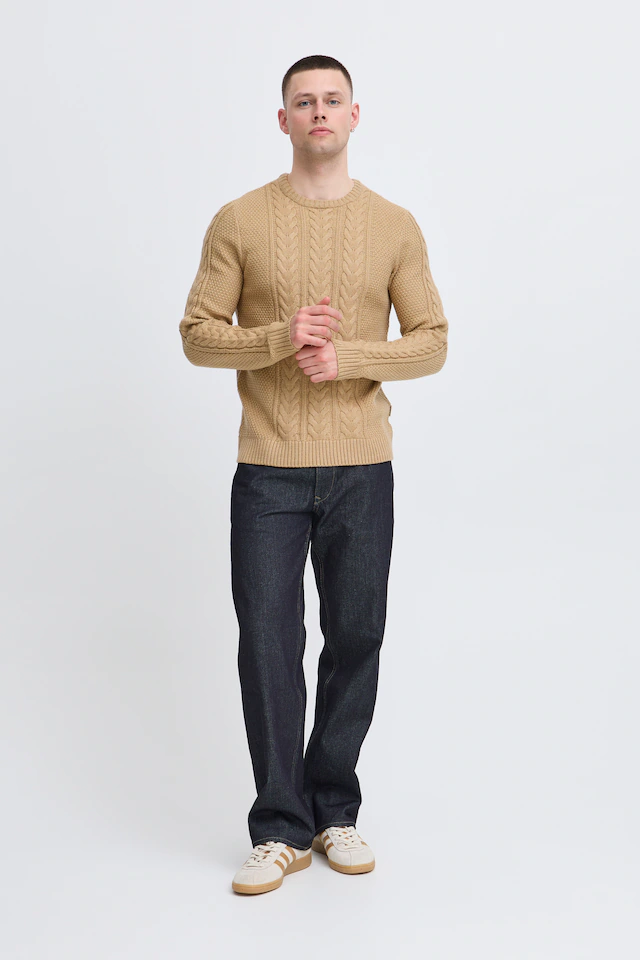 Blend Strickpullover »BHBASIM Crew« aus Baumwollmischung, Regular Fit, mit Rundhalsausschnitt