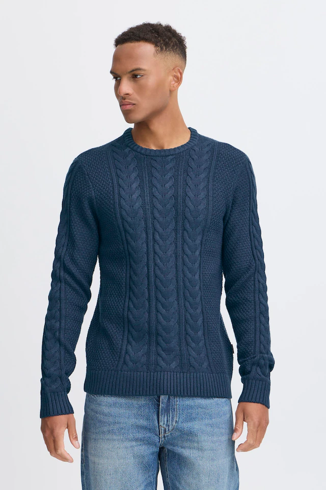 Blend Strickpullover »BHBASIM Crew« aus Baumwollmischung, Regular Fit, mit Rundhalsausschnitt