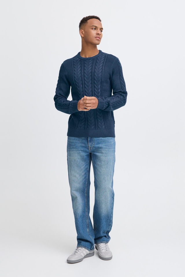 Blend Strickpullover »BHBASIM Crew« aus Baumwollmischung, Regular Fit, mit Rundhalsausschnitt