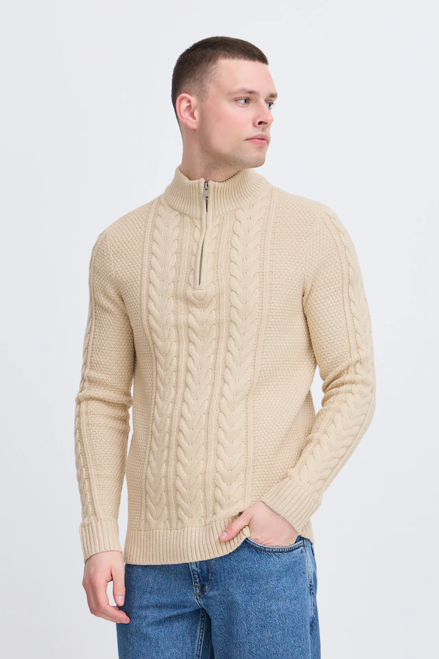 Blend Stehkragenpullover »BHBASIM HalfZ« aus Baumwollmischung, Regular Fit, mit Rippbündchen am Rumpf