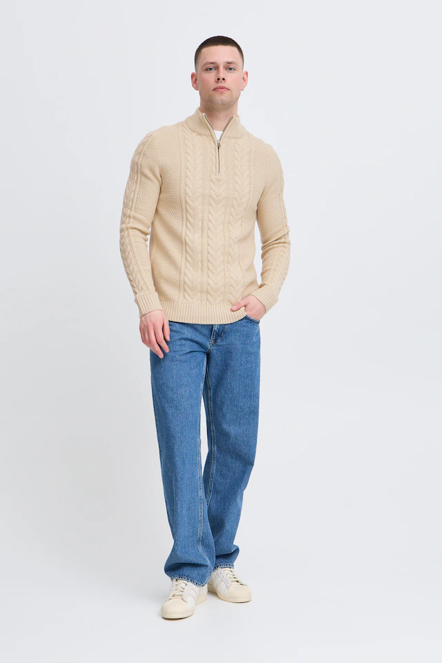 Blend Stehkragenpullover »BHBASIM HalfZ« aus Baumwollmischung, Regular Fit, mit Rippbündchen am Rumpf