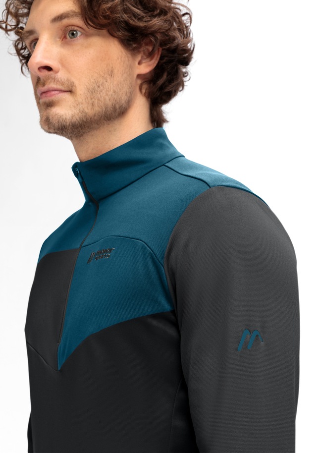 Maier Sports Rollkragenpullover »Felian« Herren Midlayer, pflegeleichtes Half-Zip Fleece, Regular Fit