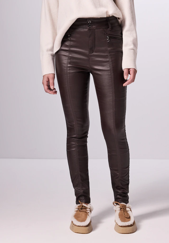 STREET ONE STUDIO Lederimitathose High Waist