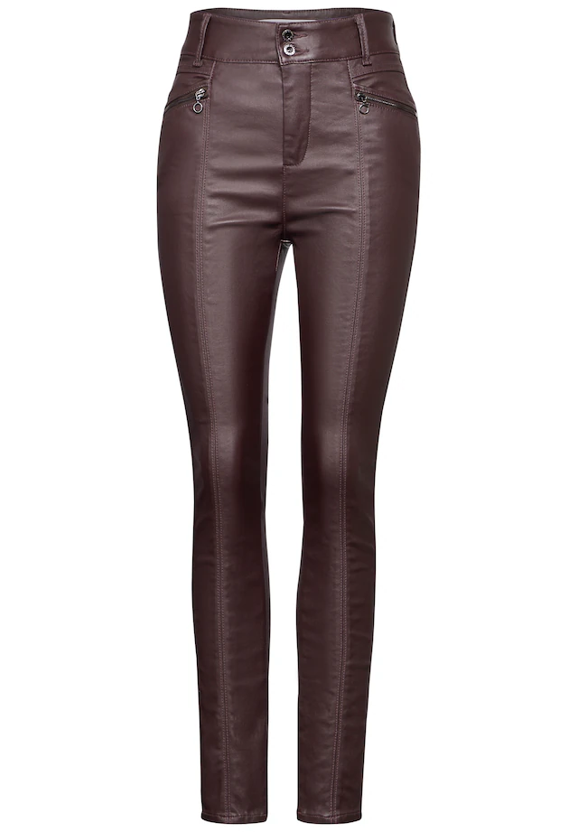 STREET ONE STUDIO Lederimitathose High Waist