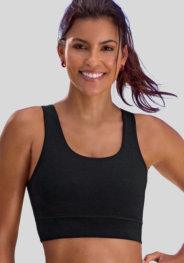 H.I.S Bustier », BH ohne Bügel, Sport-BH« mit Minimizer-Effekt, Baumwolle, bequemer BH