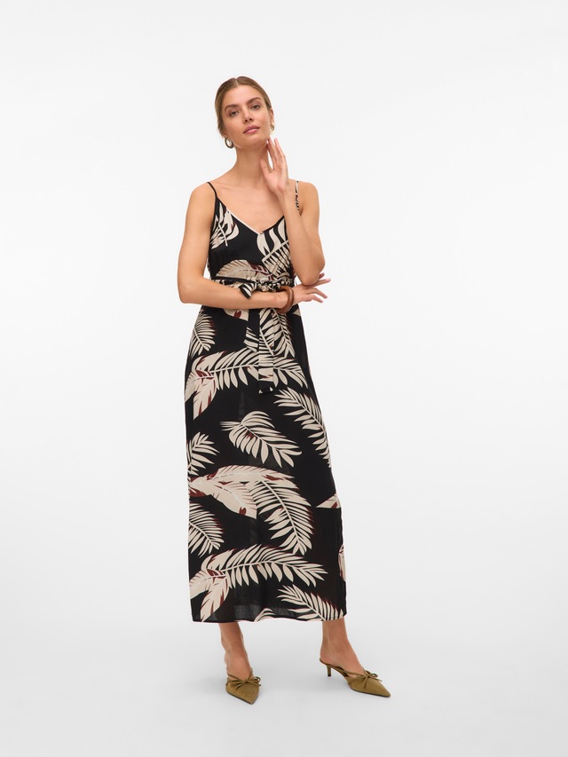 Vero Moda Spaghettikleid »VMEASY JOY SLIT MAXI V-NECK DRESS WV GA« Viskose, regular fit