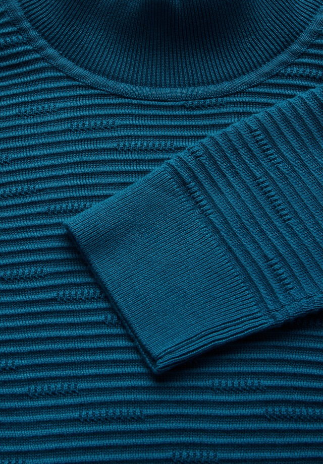 STREET ONE MEN Stehkragenpullover aus reiner Baumwolle