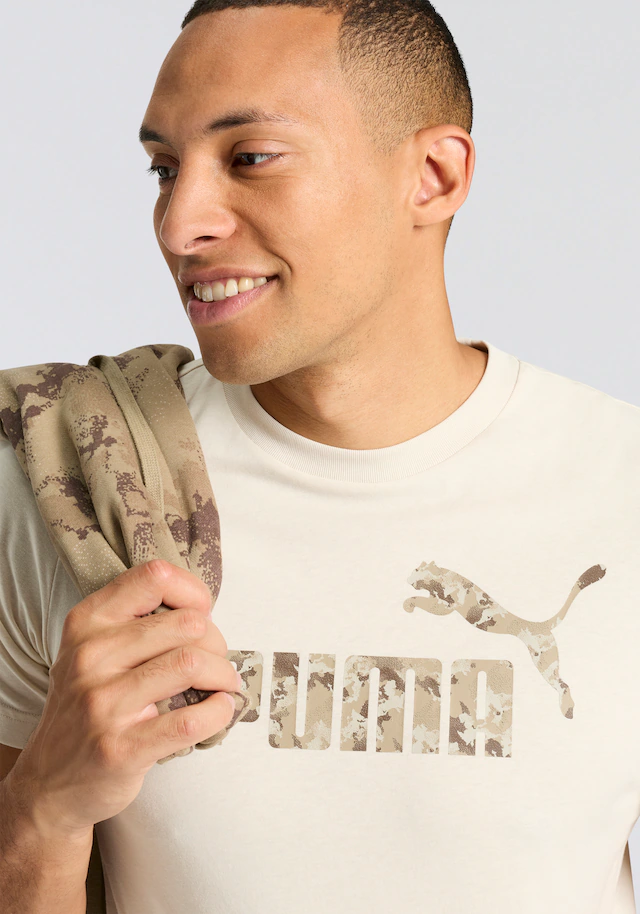 PUMA T-Shirt »ESS CAMO TEE« gerade Passform, Kurzarm, für Alltag und Freizeit