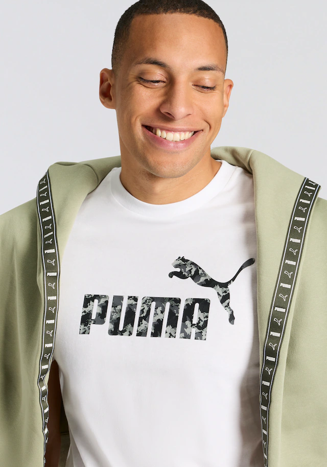 PUMA T-Shirt »ESS CAMO TEE« gerade Passform, Kurzarm, für Alltag und Freizeit