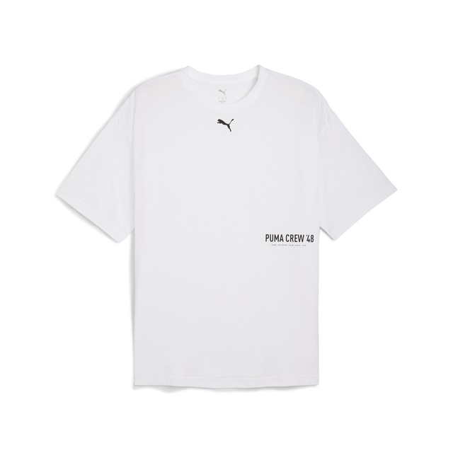 PUMA Trainingsshirt »M GRAPHIC OVERSIZE TEE« Kurzarm-Design, sportlicher Stil, atmungsaktiv, schnell trocknend
