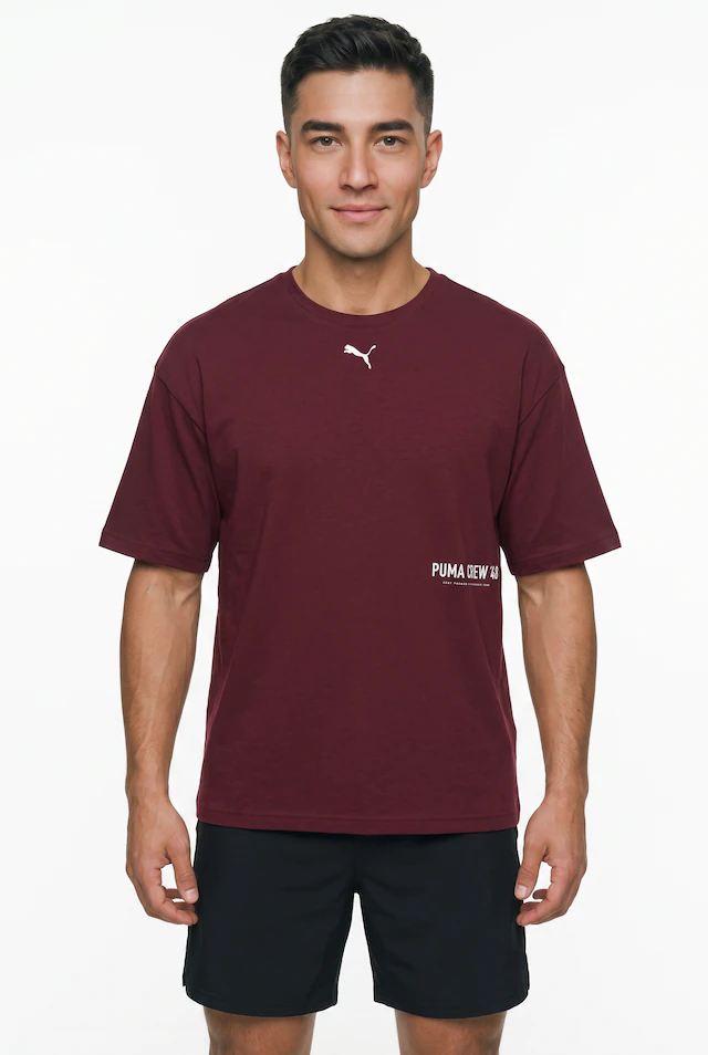 PUMA Trainingsshirt »M GRAPHIC OVERSIZE TEE« Kurzarm-Design, sportlicher Stil, atmungsaktiv, schnell trocknend