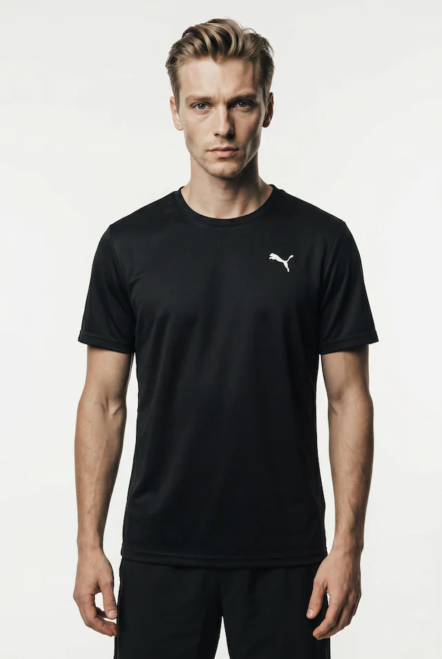 PUMA Trainingsshirt »M TAD ESSENTIAL POLY TEXTURE TEE« Trainings-T-Shirt, mit Rundhalsausschnitt, mit Kurzarm