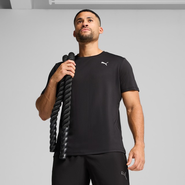 PUMA Trainingsshirt »M TAD ESSENTIAL POLY TEXTURE TEE« Trainings-T-Shirt, mit Rundhalsausschnitt, mit Kurzarm