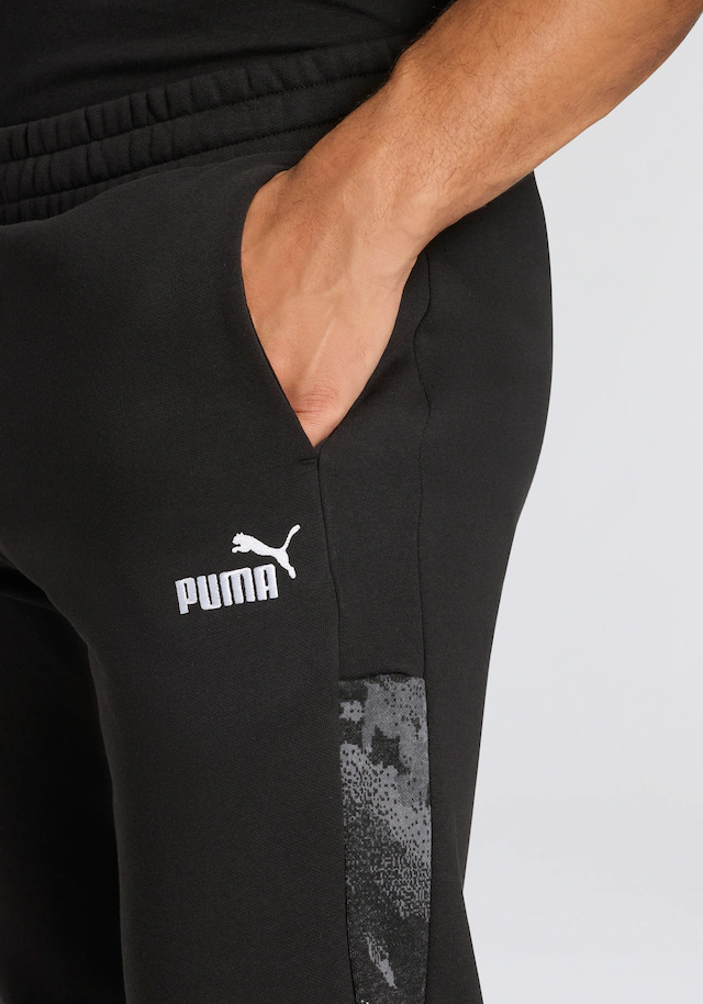 PUMA Trainingshose »ESS CAMO SWEATPANTS FL CL« Regular Fit, mit Eingrifftaschen, sportlicher Stil
