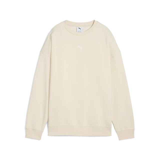 PUMA Langarmshirt »ESS OVERSIZED CREW FL« Oversize-Passform, Rundhalsausschnitt, gerippte Bündchen und Saum
