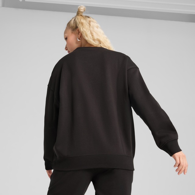 PUMA Langarmshirt »ESS OVERSIZED CREW FL« Oversize-Passform, Rundhalsausschnitt, gerippte Bündchen und Saum