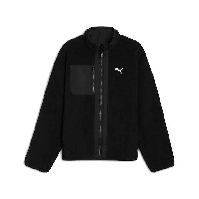 PUMA Winterjacke »REVERSIBLE HYBRID SHERPA JACKET« mit Kapuze mit WarmCELL Technologie, wasserabweisend, mit Kängurutasche