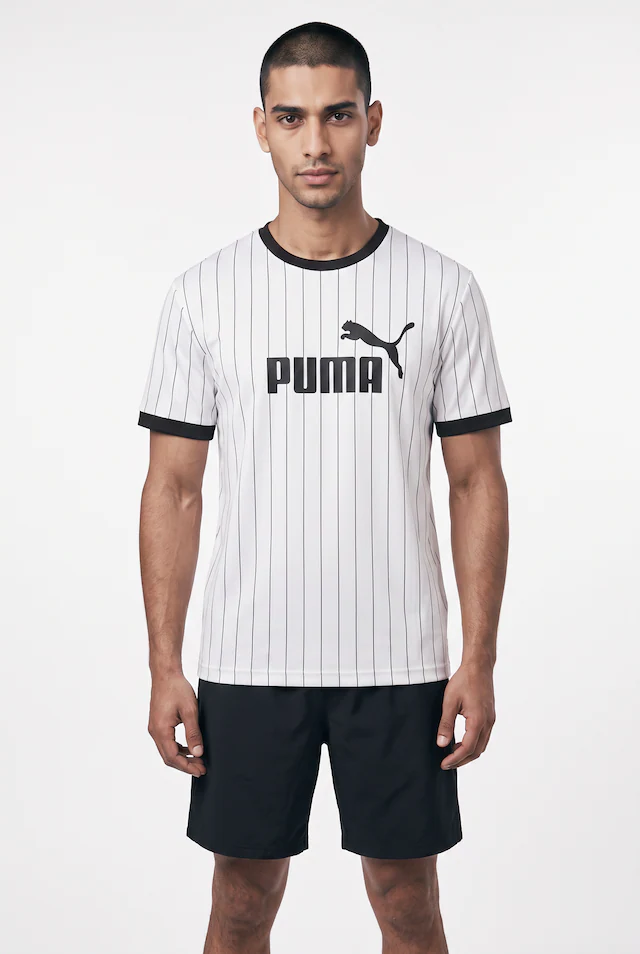 PUMA T-Shirt »ESS STRIPED JERSEY« normale Schnittform, Kurzarm, für vielseitige Aktivitäten