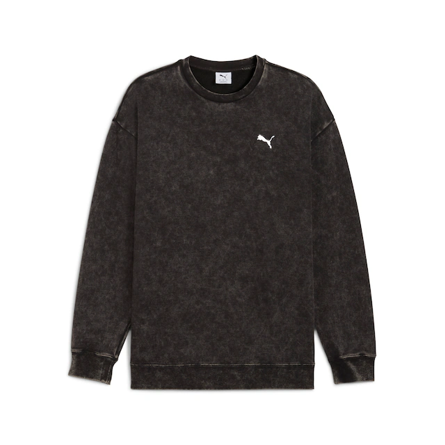 PUMA Langarmshirt »ESS ELEVATED RELAXED WASH CREW FL« sportlicher Stil