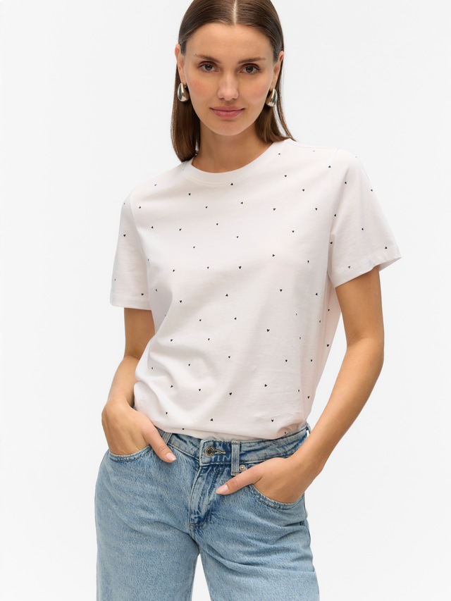 Vero Moda Kurzarmshirt »VMPAULINA AOP SS T-SHIRT GA JRS NOOS« Baumwolle, regular fit