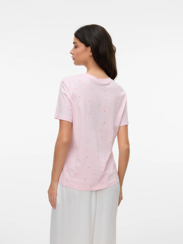 Vero Moda Kurzarmshirt »VMPAULINA AOP SS T-SHIRT GA JRS NOOS« Baumwolle, regular fit